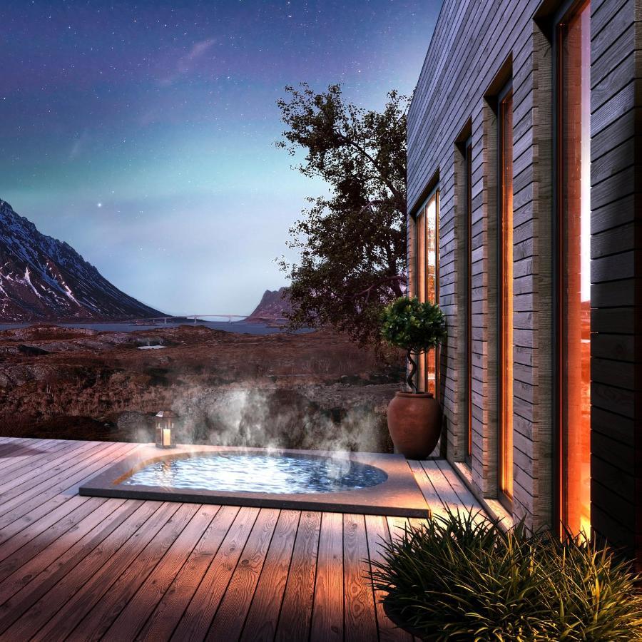 New! Luxury Cabin In Beautiful Lofoten Kleppstad Bagian luar foto